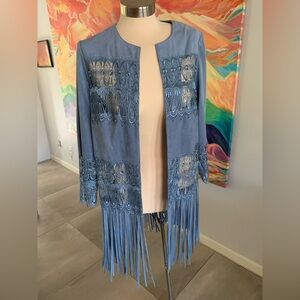 Chico’s Ultra Suede Fringed Jacket 4